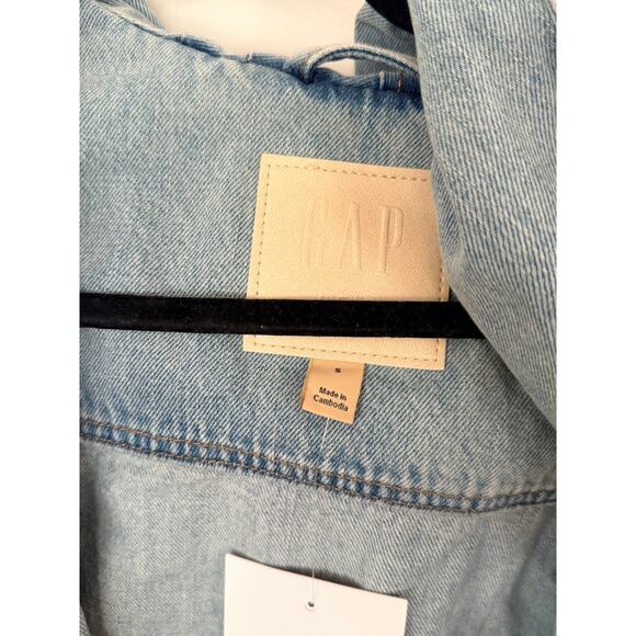 NWT BÉIS Beis x Gap Oversized Denim Jean Cocoon Jacket Coat - Picture 7 of 8